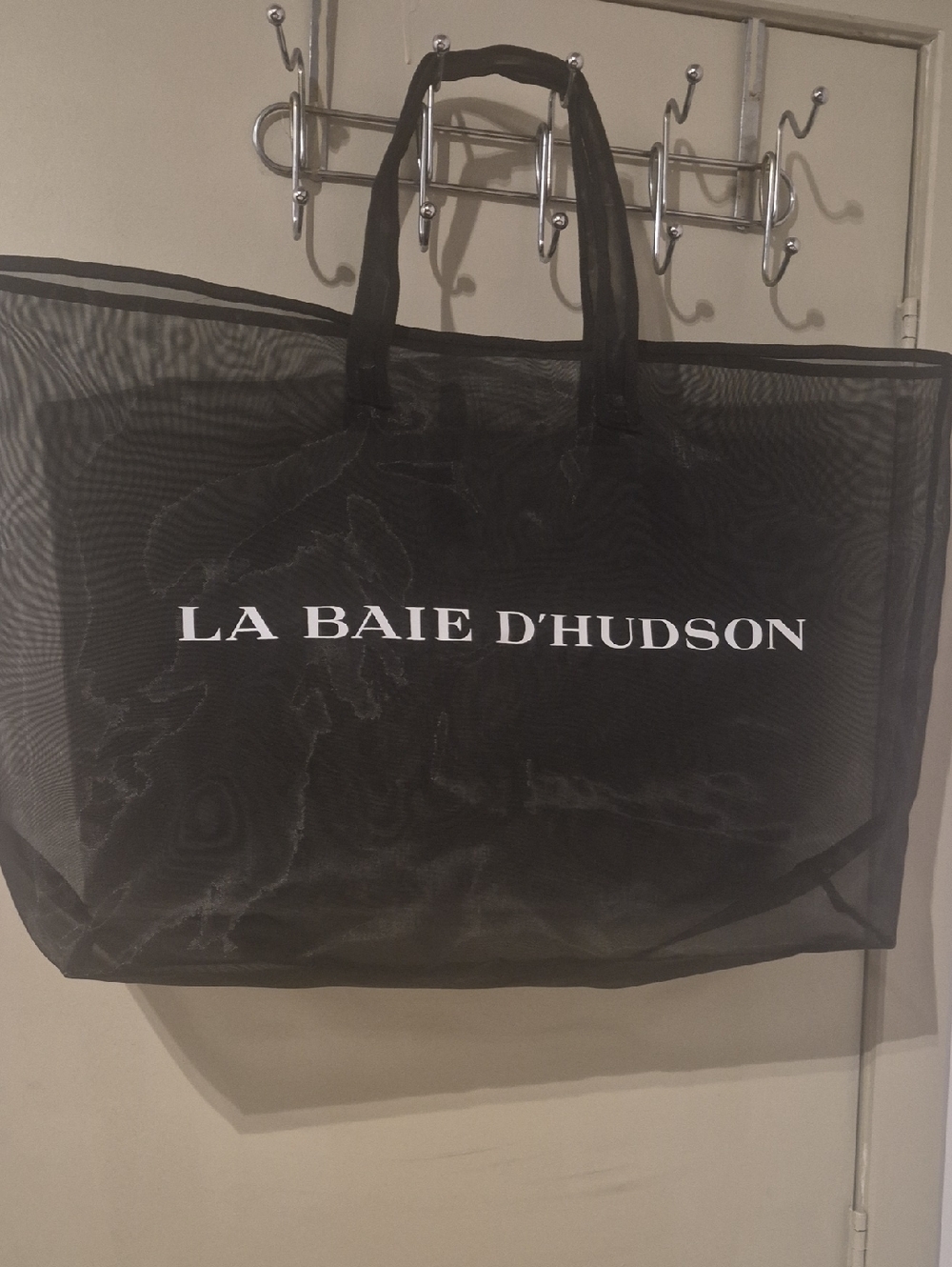 Baie Hudson Black Mesh Tote Bag Shoppjng